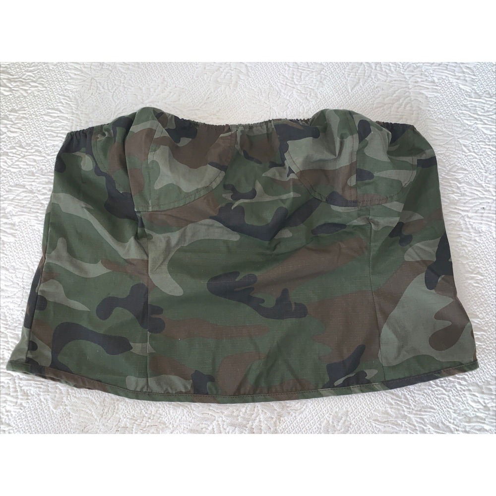 Pretty Little Thing Brown Green Printed Cargo Camo Corsetโ Crop Top Plus Size 22
